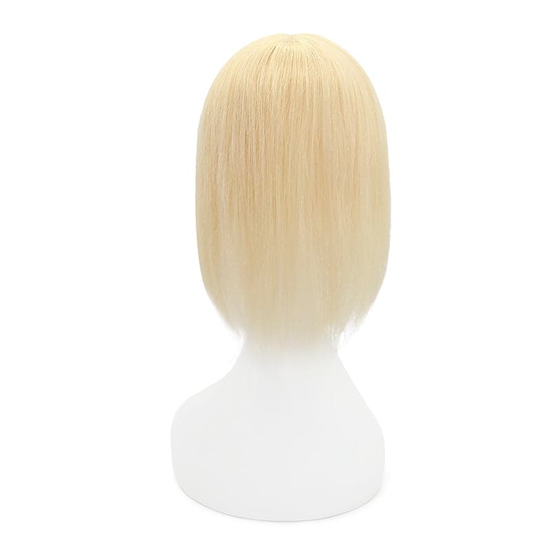 Susan ︳Bleach Blonde Human Hair Topper With Bangs For Women Thinning Crown 10*12cm Silk Base E-LITCHI