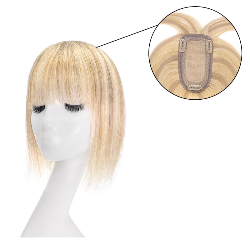 Blonde Highlights Hair Topper | Women Thinning Crown | E-LITCHI Hair