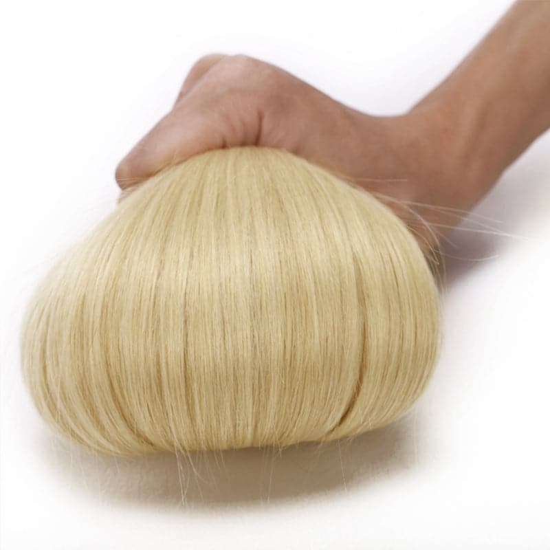 Blonde Clip In Human Hair Extensions Natural Straight Single Weft Light Volume E-LITCHI® Hair
