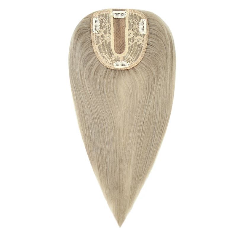 Susan ︳Blonde Gray Human Hair Topper For Women Thinning Crown 10*12cm Silk Base E-LITCHI