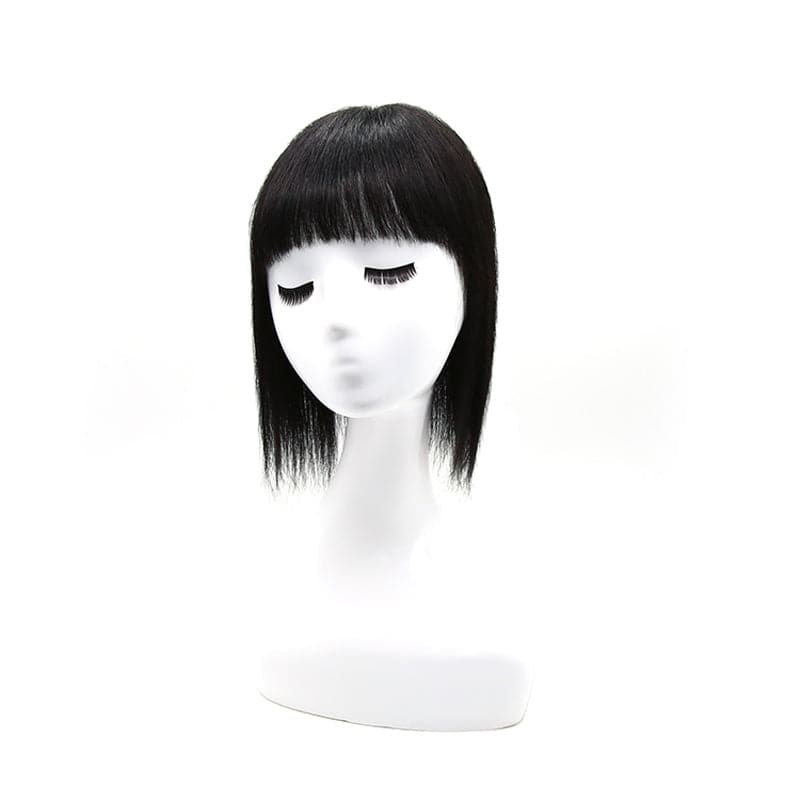 Black 15*15 Base Human Hair Topper With Bangs E-LITCHI