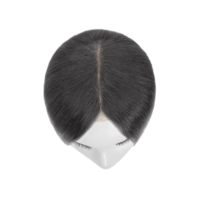 Lace Human Hair Topper 19*19cm Base For Hair Loss Natural Black E-LITCHI Hair