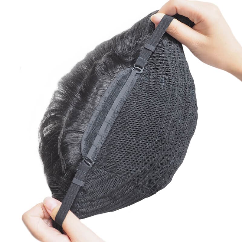 Short Pixie Human Hair Wigs With Bangs Free Parted Glueless Natural Black