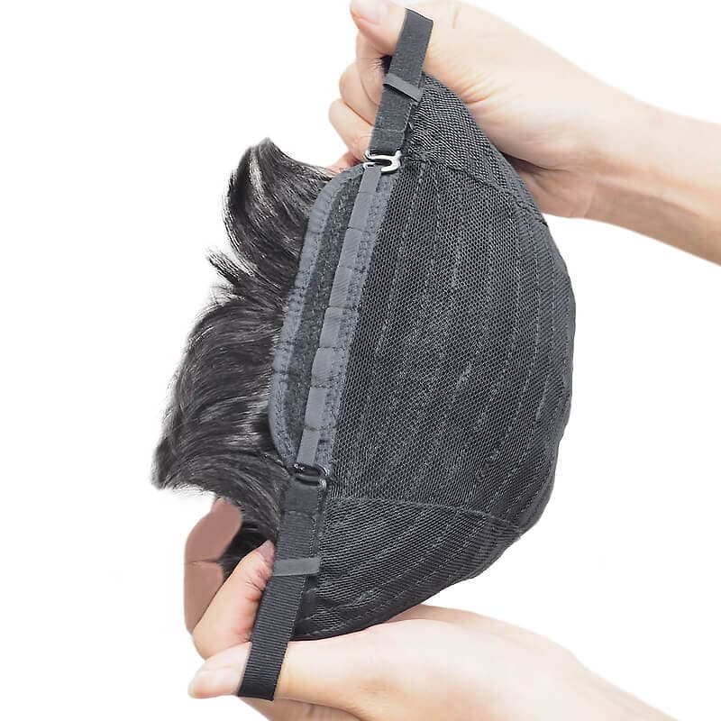 Chic Short Wigs Human Hair With Bangs Capless Natural Black