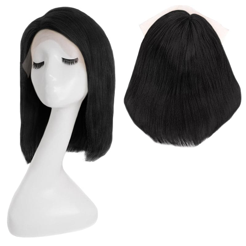 Lace Front 13x4 Human Hair Wigs Bob Straight Natural Black Side Parted E-LITCHI Hair