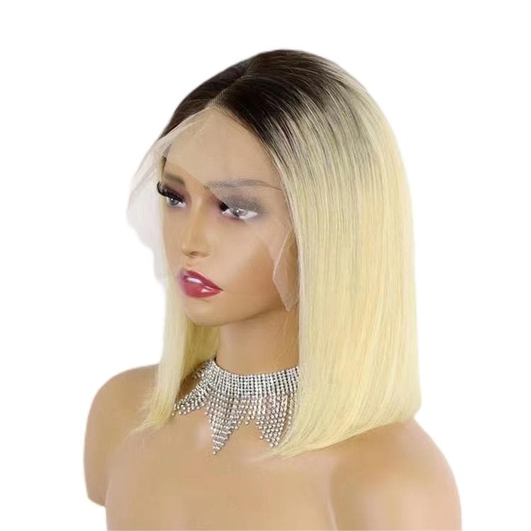 Money Piece Short Bob Wigs Human Hair 13X4 Lace Front Glueless Straight All Shades E-LITCHI Hair