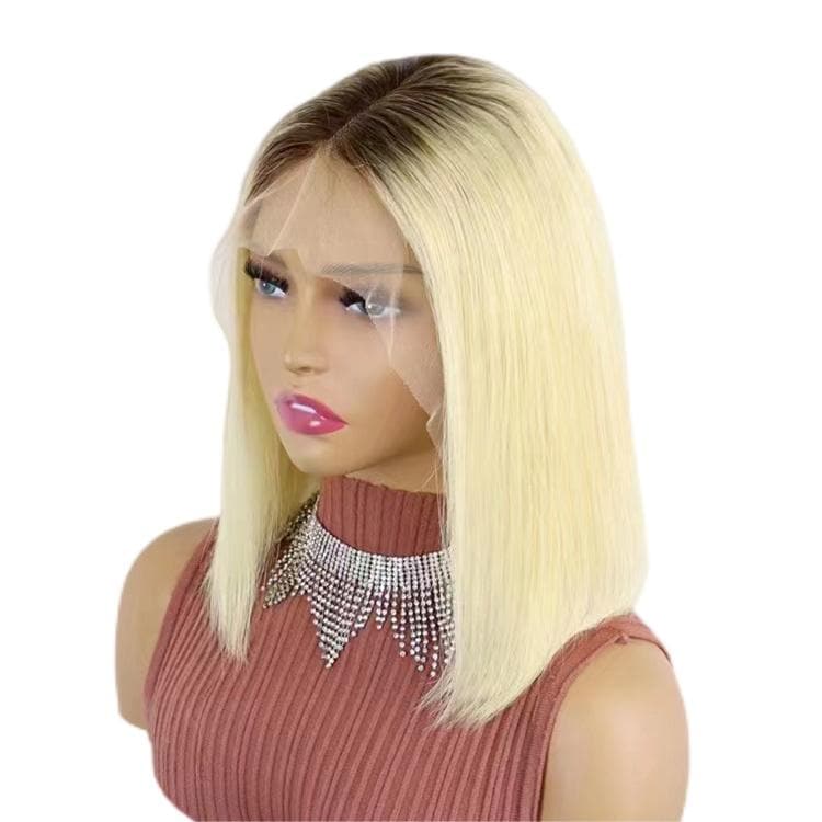 Money Piece Short Bob Wigs Human Hair 13X4 Lace Front Glueless Straight All Shades E-LITCHI Hair