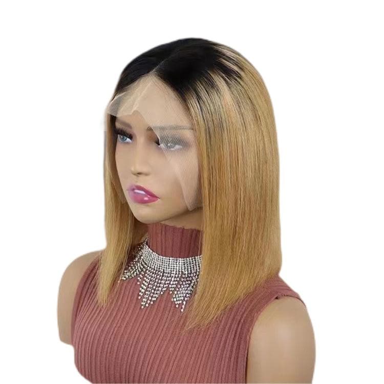 Money Piece Short Bob Wigs Human Hair 13X4 Lace Front Glueless Straight All Shades E-LITCHI Hair