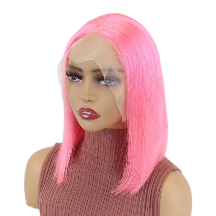 Pink Human Wigs | Lace Front Straight Hairstyles | E-LITCHI Hair