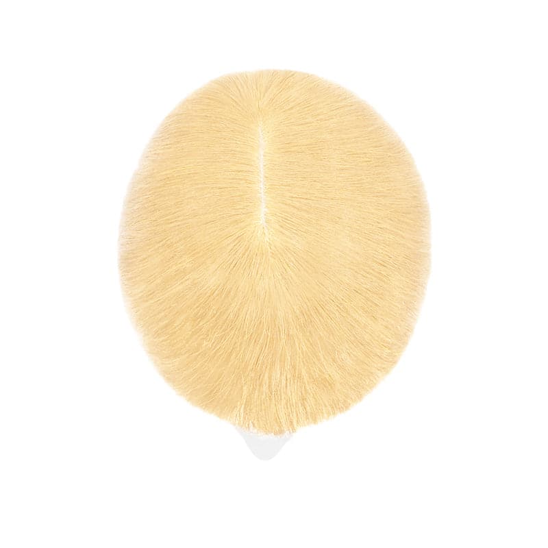 Natural Blonde Human Hair Topper With Bangs For Women Thinning Crown 7*13cm Base E-LITCHI Hair