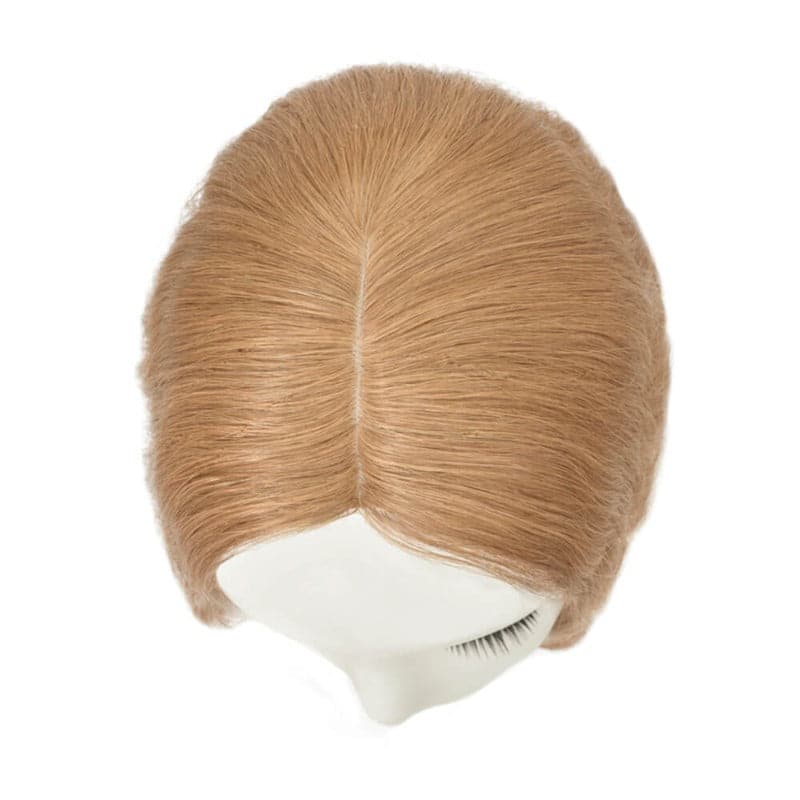 Topper de cheveux humains ondulés blond foncé 13*15 cm, base en soie