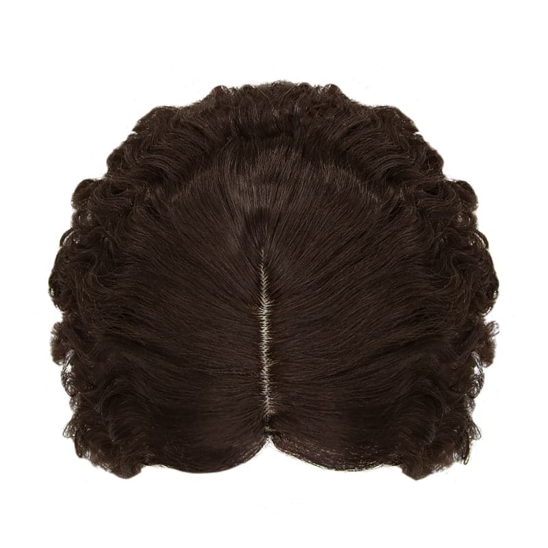 Susan ︳Curly Human Hair Topper For Thinning Crown 10*12cm Dark Brown Silk Base E-LITCHI