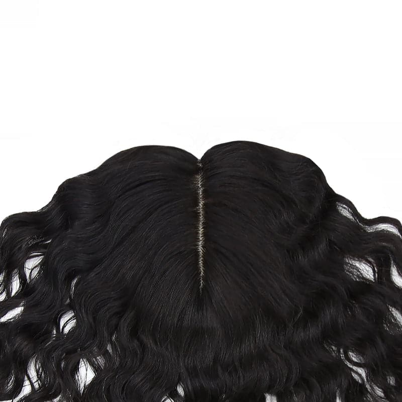 Susan ︳Curly Human Hair Topper For Thinning Crown 10*12cm Silk Base Jet Black E-LITCHI