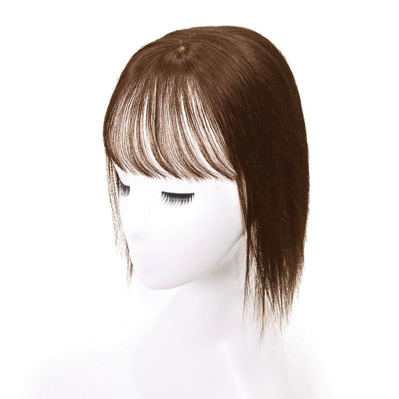 Susan ︳Medium Brown Human Hair Topper With Bang For Women Thinning Crown 10*12cm Base E-LITCHI