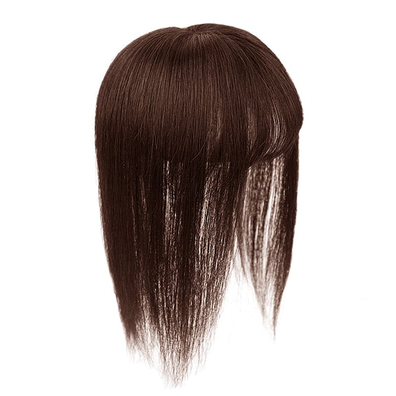 Brown 10*10 Base Human Hair Topper With Bang E-LITCHI