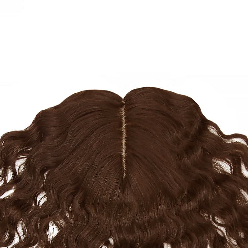 Susan ︳Curly Human Hair Topper For Thinning Crown 10*12cm Medium Brown Silk Base E-LITCHI