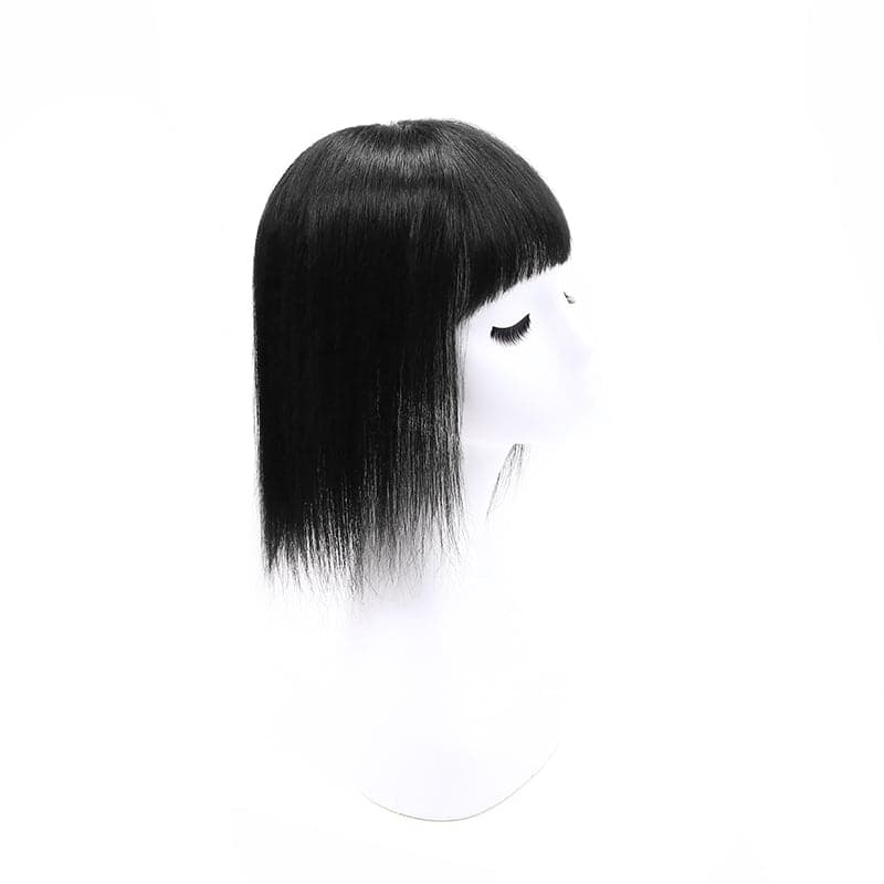 Black 15*15 Base Human Hair Topper With Bangs E-LITCHI