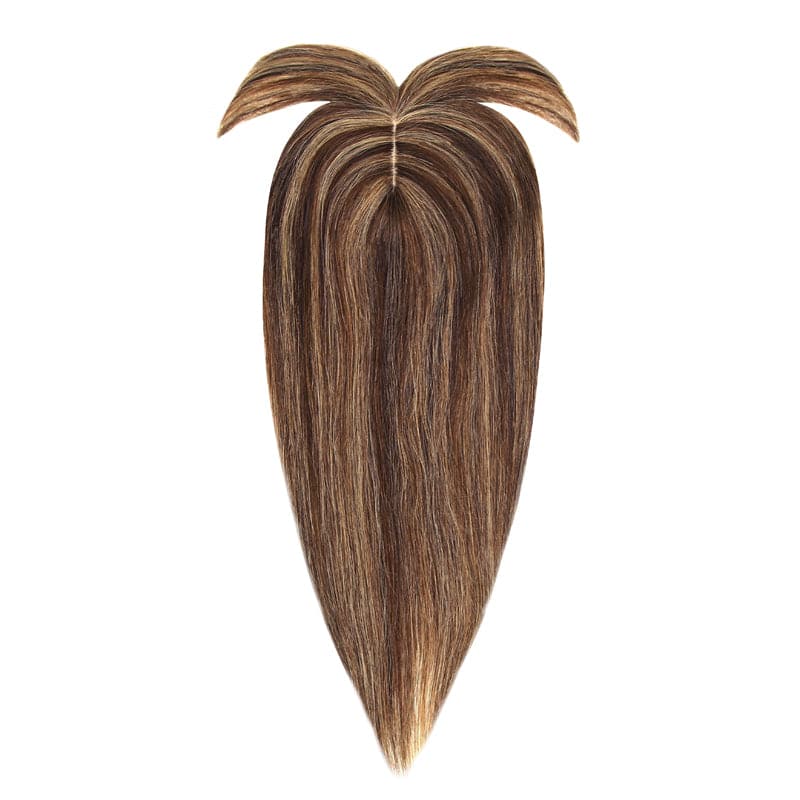 Susan ︳Clip in Bangs Hair Topper For Women, 6-18", 10*12cm Base, Mix Brown Dark Blonde E-LITCHI