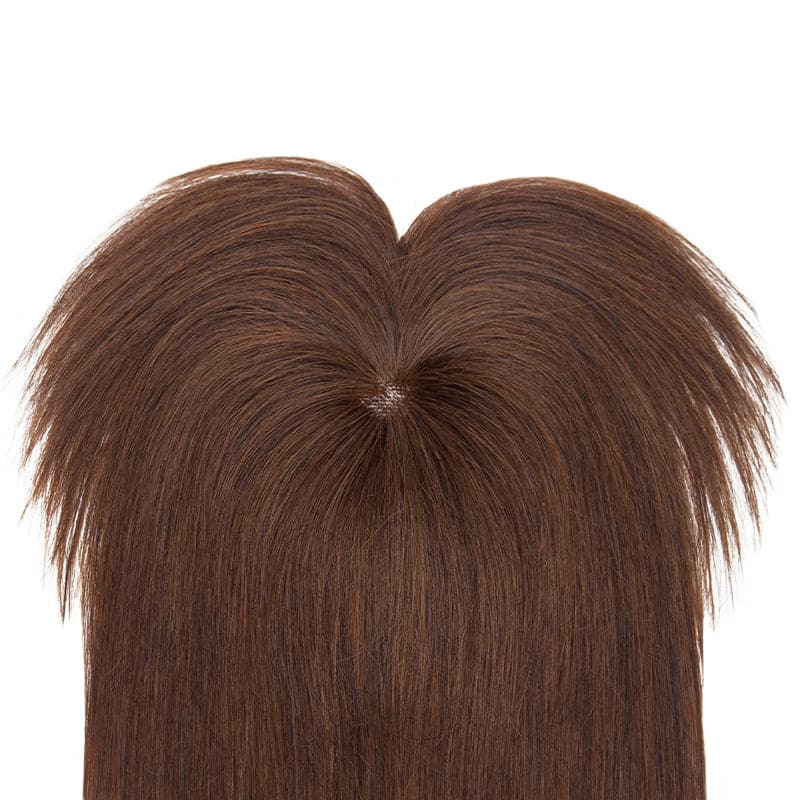 Brown 10*10 Base Human Hair Topper With Bang E-LITCHI