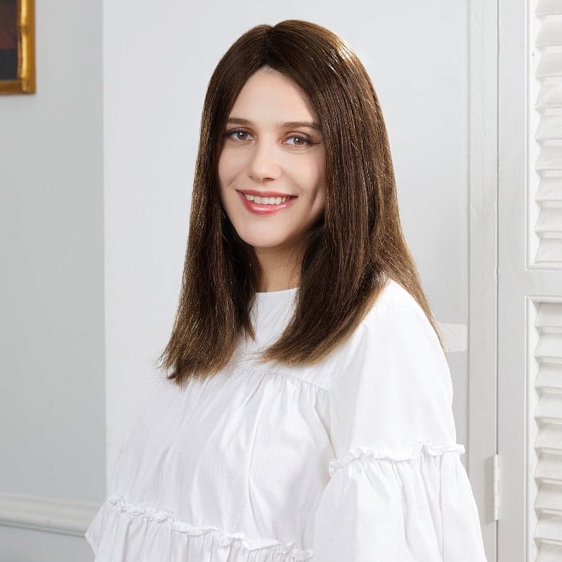 extra large silk base human hair topper for thinning hair