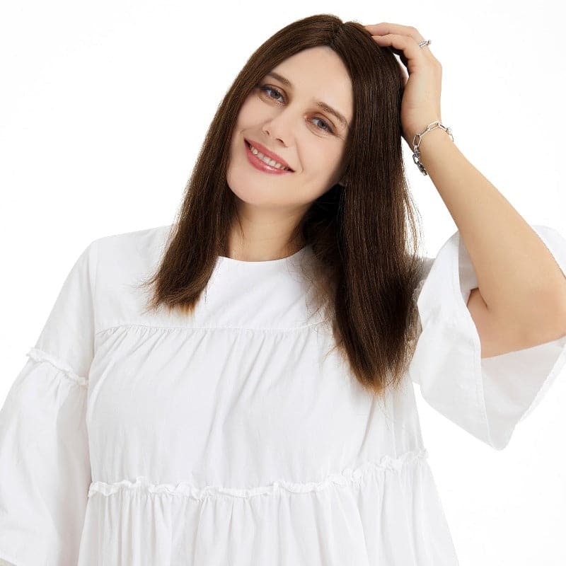 extra large silk base human hair topper for thinning hair