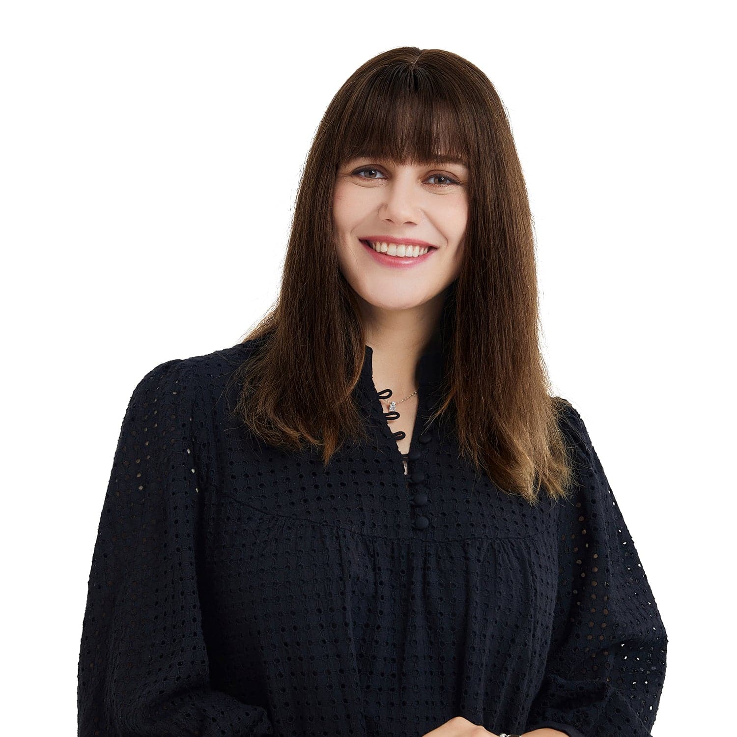 Susan ︳Medium Brown Human Hair Topper With Bang For Women Thinning Crown 10*12cm Base E-LITCHI