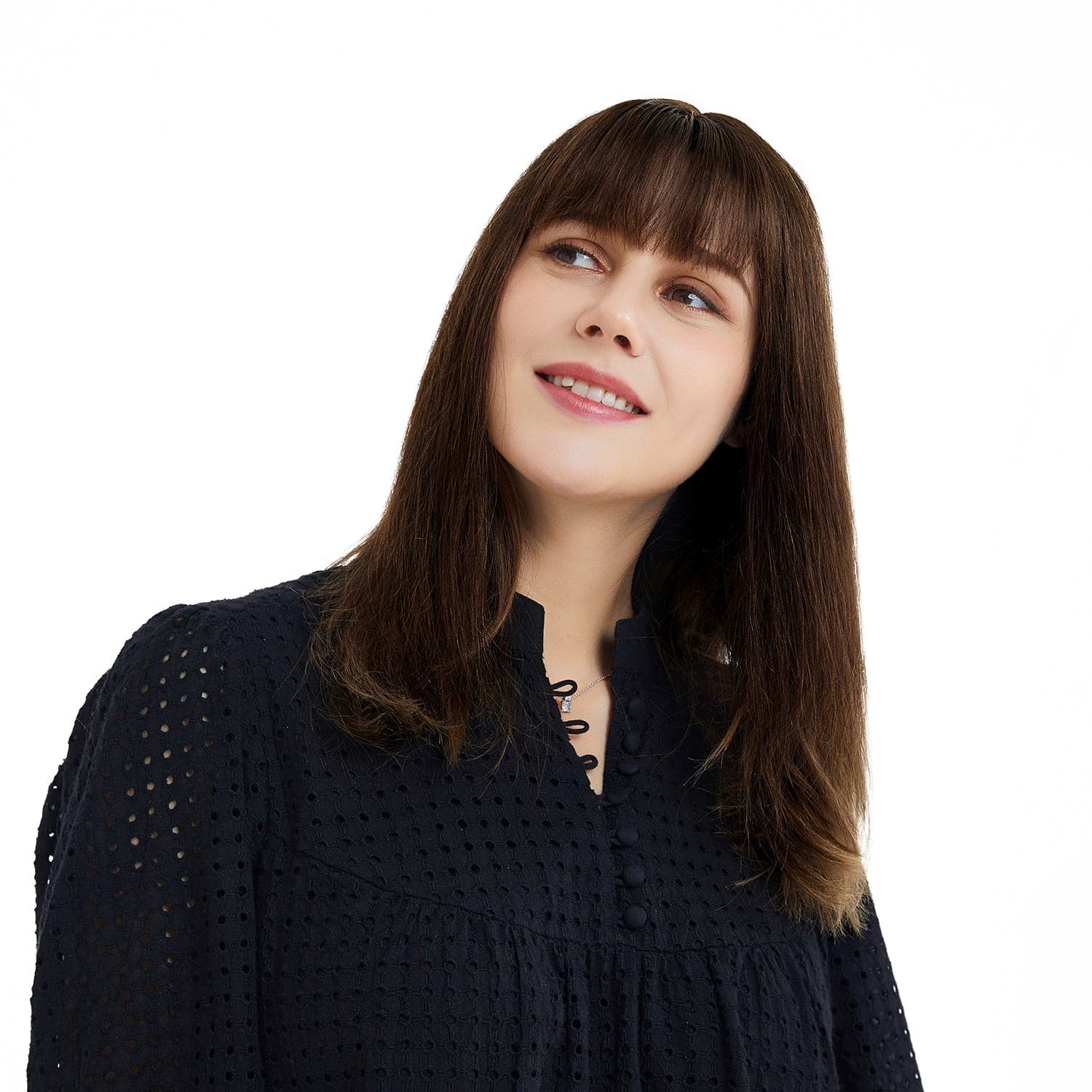 Susan ︳Medium Brown Human Hair Topper With Bang For Women Thinning Crown 10*12cm Base E-LITCHI