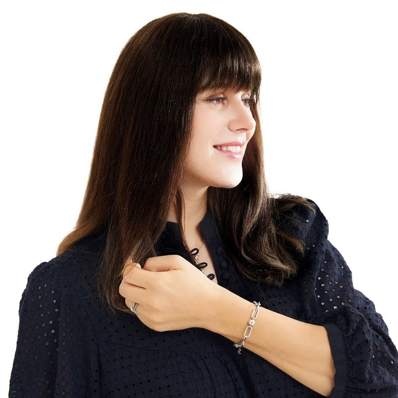 Brown 10*10 Base Human Hair Topper With Bang E-LITCHI