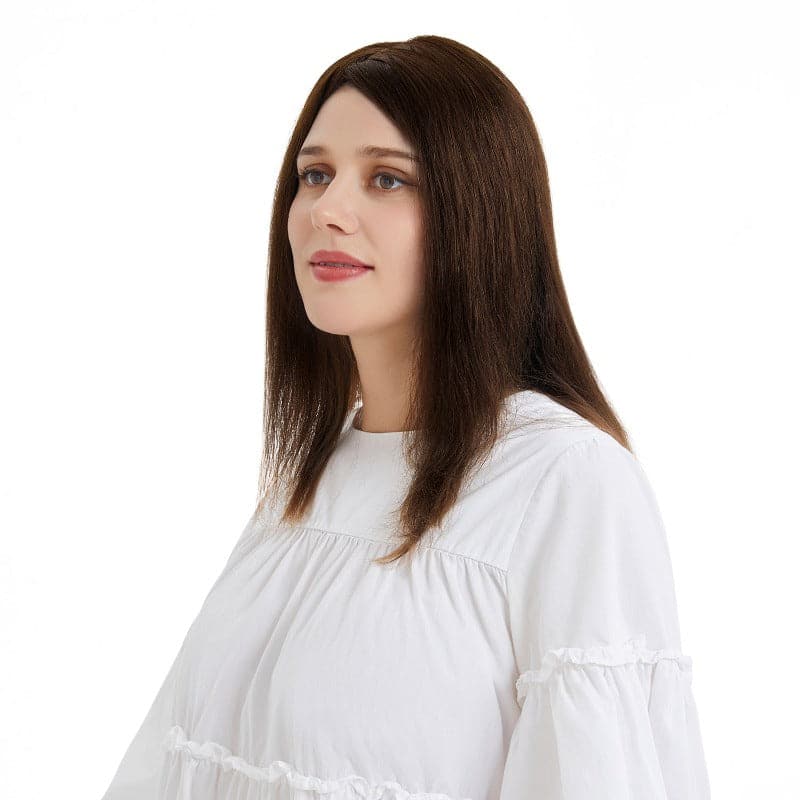 Brown Medium Topper | Straight Base Topper | E-LITCHI Hair