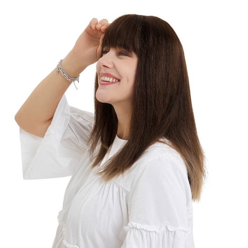 Brown 13*15cm Silk Base Human Hair Topper E-LITCHI