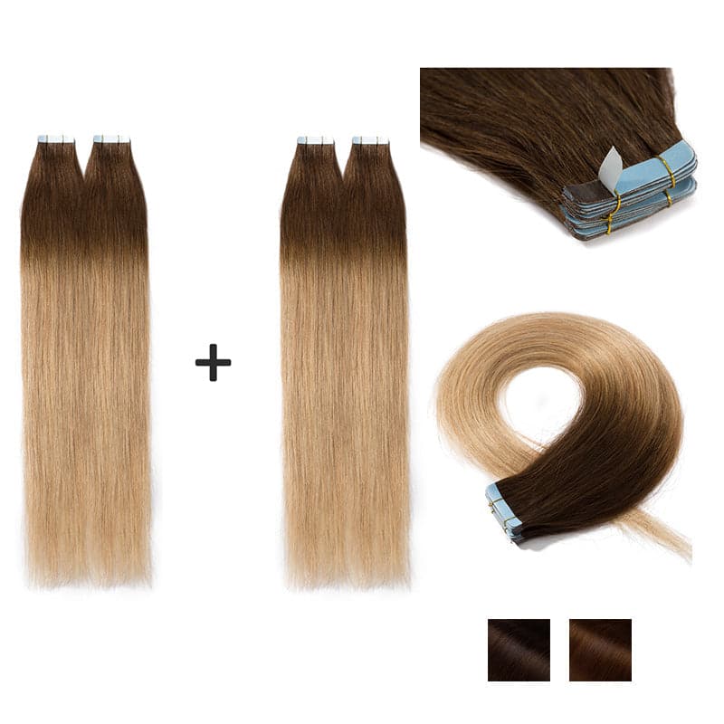 Ombre Straight Tape Ins 2 Pack 40pcs Bundle For More Volume E-LITCHI® Hair