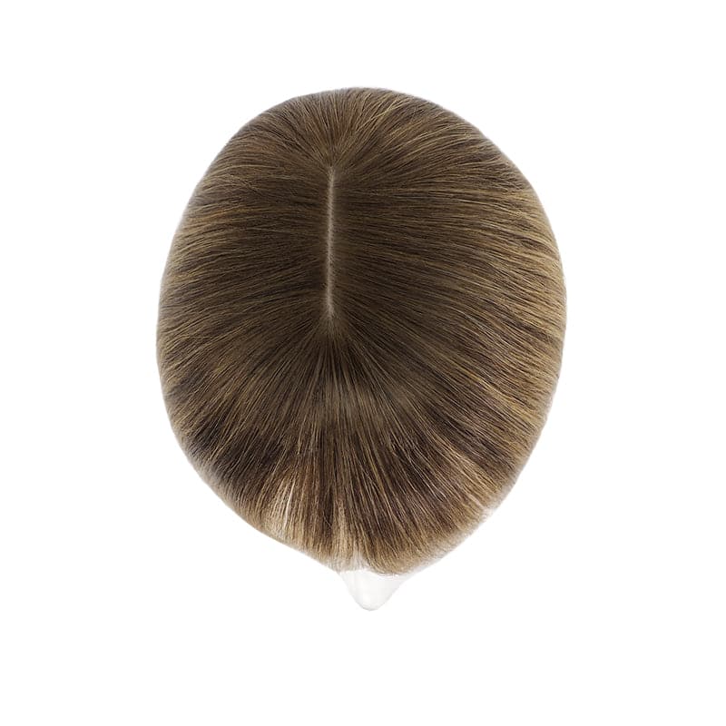 Bronde Ombre Human Hair Topper With Bangs For Women Thinning Crown 7*13cm Base E-LITCHI Hair