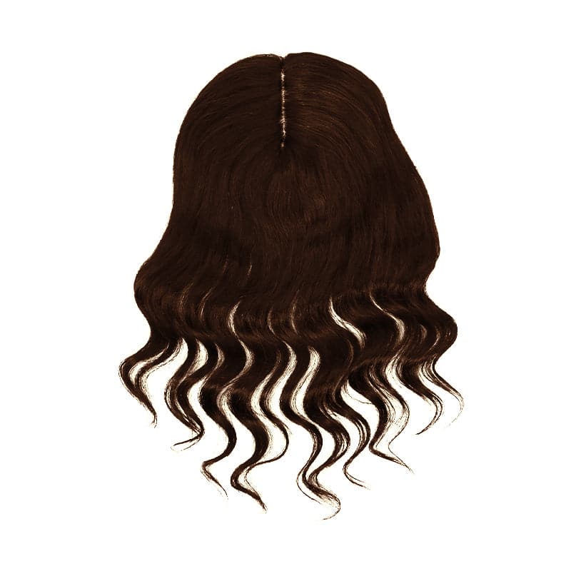 Susan ︳Wavy Human Hair Topper For Thinning Crown 10*12cm Medium Brown Silk Base E-LITCHI