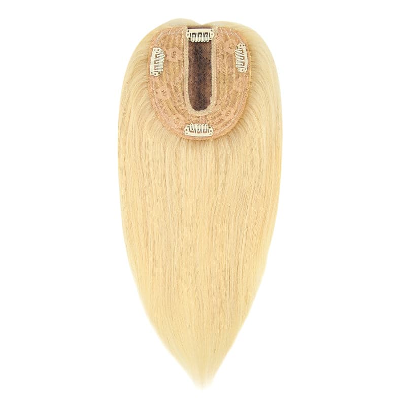 Susan ︳Platinum Blonde Human Hair Topper For Women Thinning Crown 10*12cm Silk Base E-LITCHI