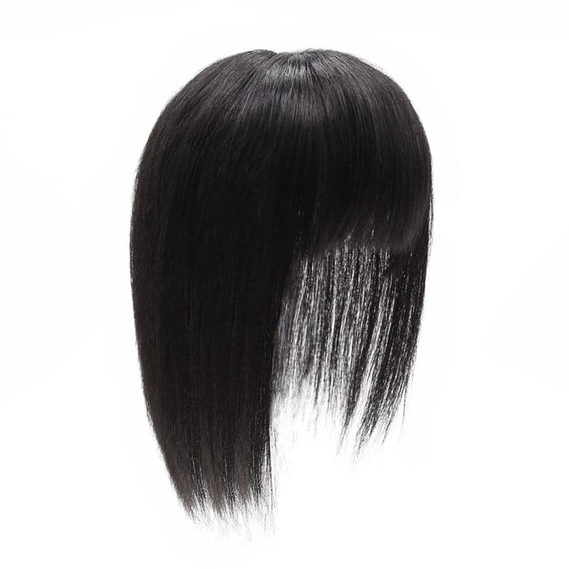 Black 15*15 Base Human Hair Topper With Bangs E-LITCHI