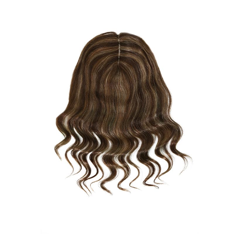 Susan ︳Caramel Highlight Wavy Human Hair Topper For Thinning Crown 10*12cm Silk Base E-LITCHI® Hair