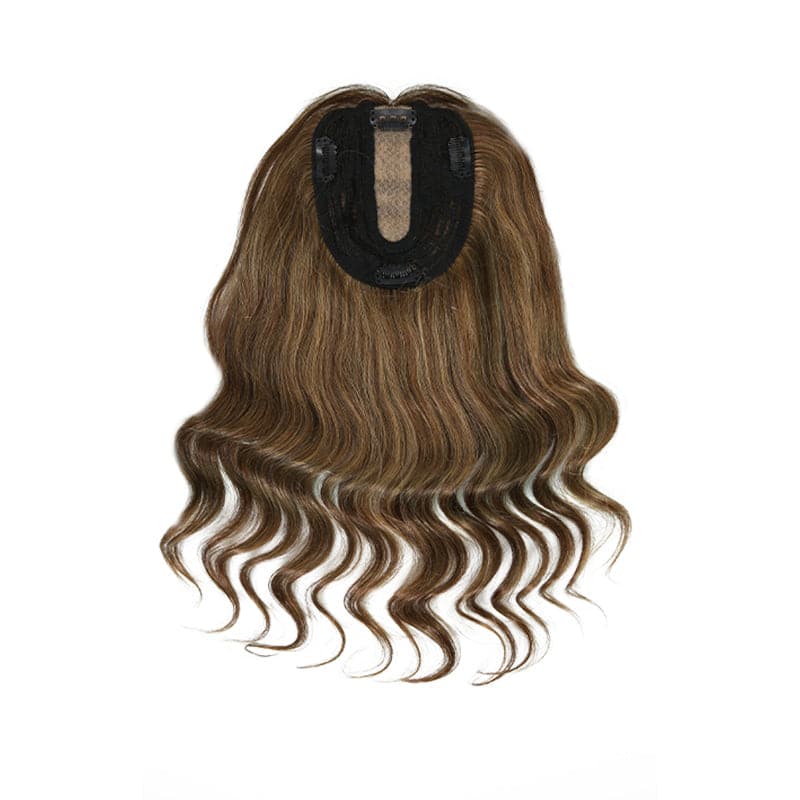 Susan ︳Caramel Highlight Wavy Human Hair Topper For Thinning Crown 10*12cm Silk Base E-LITCHI® Hair