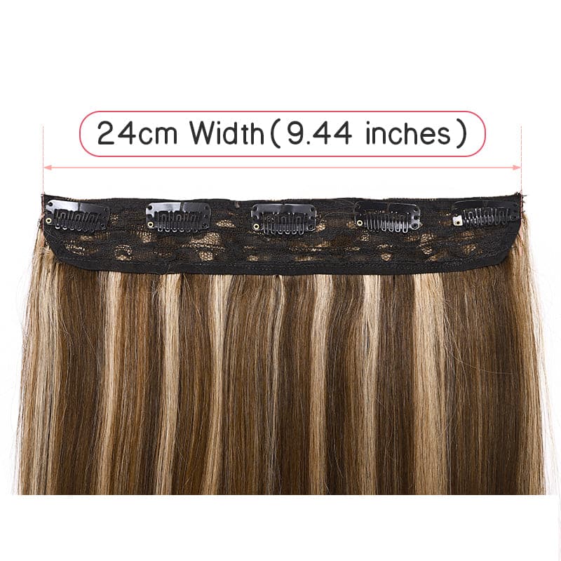 Caramel Highlights Clip In Human Hair Extensions Single Weft Light Volume E-LITCHI® Hair
