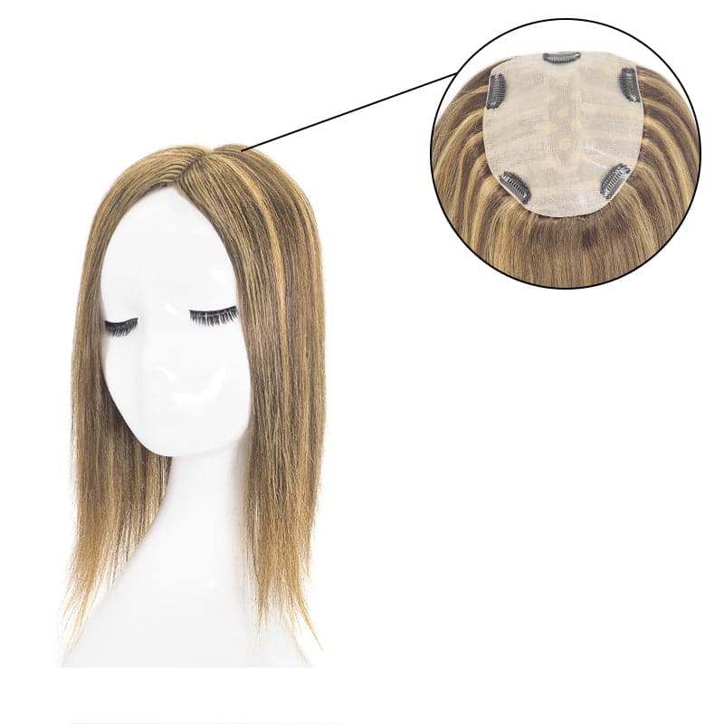 human hair topper with bangs