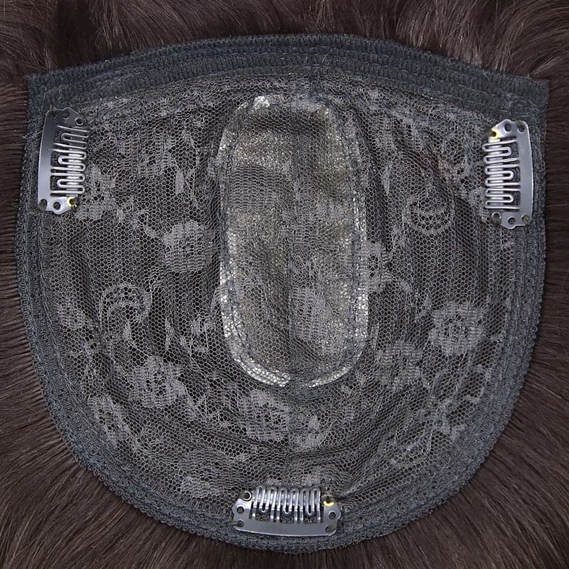human hair topper with bangs