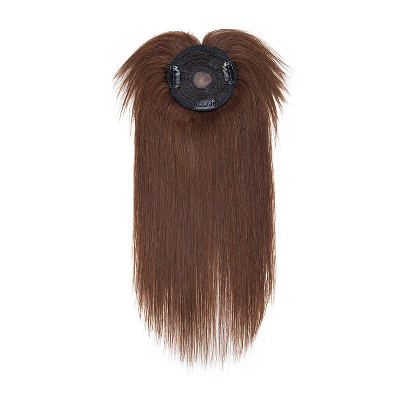 Brown 10*10 Base Human Hair Topper With Bang E-LITCHI