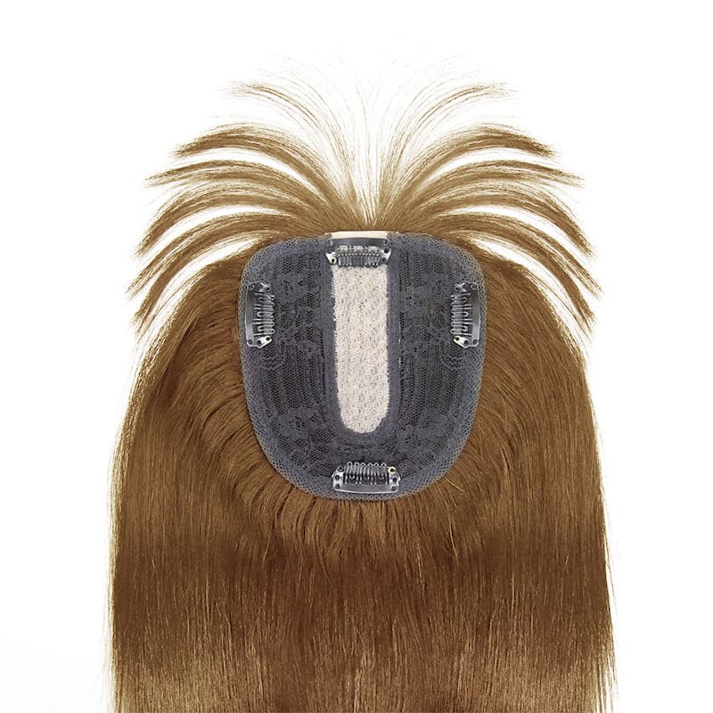 Susan ︳Light Brown Human Hair Topper With Bang For Women Thinning Crown 10*12cm Base E-LITCHI