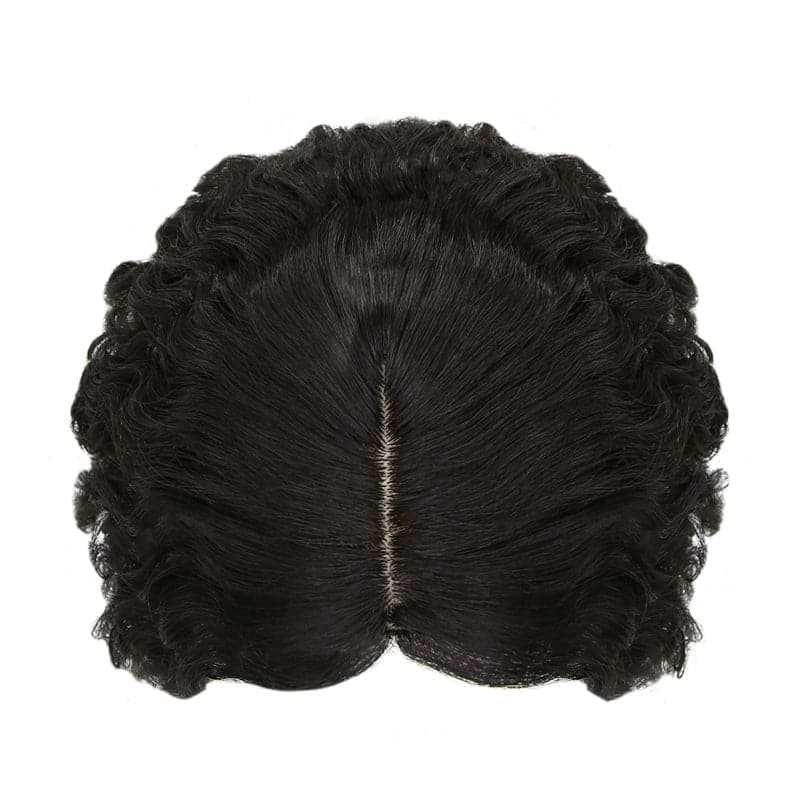 Susan ︳Curly Human Hair Topper For Thinning Crown 10*12cm Silk Base Natural Black E-LITCHI