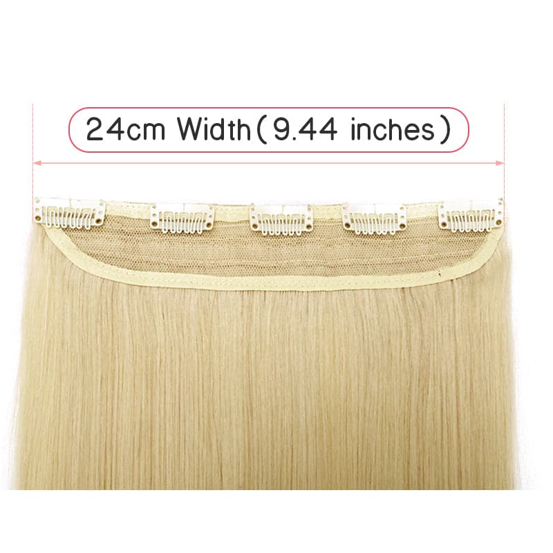 Blonde Clip In Human Hair Extensions Natural Straight Single Weft Light Volume E-LITCHI® Hair