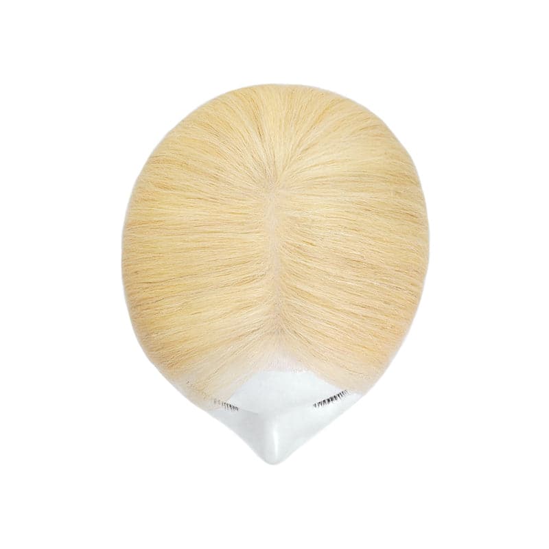 Lace Human Hair Topper 19*19cm Base For Hair Loss Bleach Blonde E-LITCHI Hair