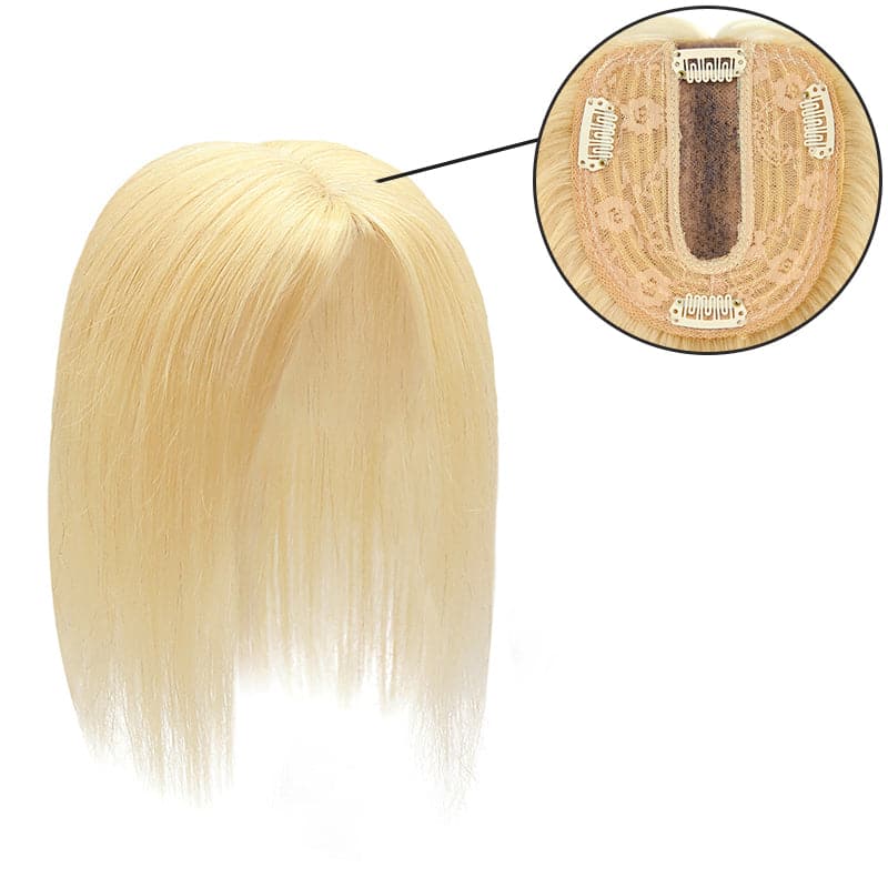 Susan ︳Bleach Blonde Human Hair Topper For Women Thinning Crown 10*12cm Silk Base E-LITCHI