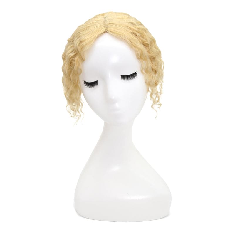 Susan ︳Curly Human Hair Topper For Thinning Crown 10*12cm Silk Base Bleach Blonde E-LITCHI® Hair