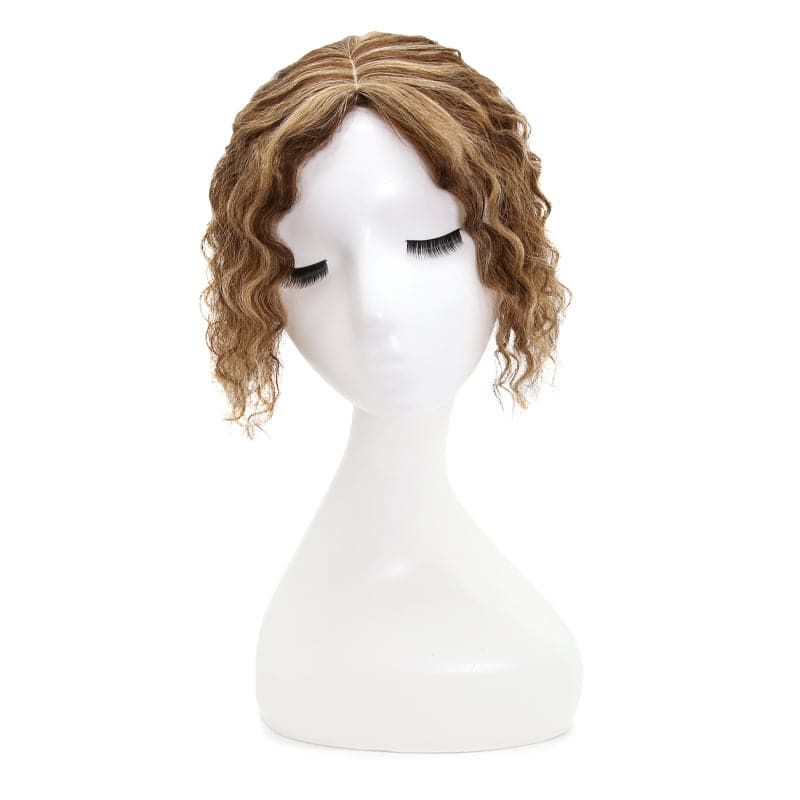 Susan ︳Caramel Highlight Curly Human Hair Topper For Thinning Crown 10*12cm Silk Base E-LITCHI® Hair