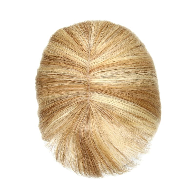 Susan ︳Blonde Highlights Human Hair Topper With Bang For Women Thinning Crown 10*12cm Base E-LITCHI