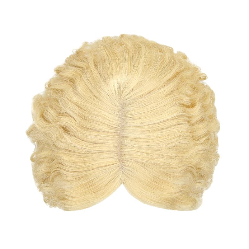 Susan ︳Curly Human Hair Topper For Thinning Crown 10*12cm Silk Base Bleach Blonde E-LITCHI® Hair